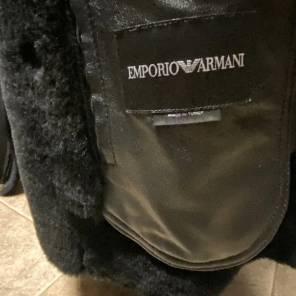 Black Armani sheepskin jacket. Men or women.
